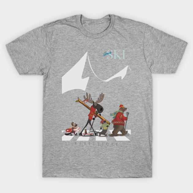 SKI MOOSE AND FRIENDS T-Shirt by SFDesignstudio